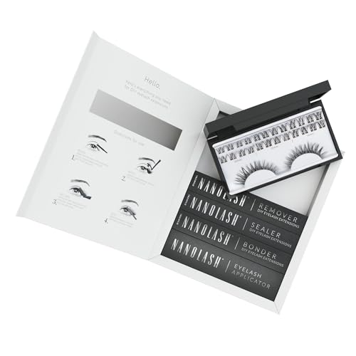 Starter Kit Per Extension Ciglia A Grappolo A Fai Da Te Nanolash - Diy Kit Completo Per Applicare Le Ciglia Finte A Casa, Extension Ciglia Fai Da Te (
