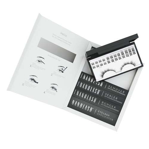 Starter Kit Per Extension Ciglia A Grappolo A Fai Da Te Nanolash - Diy Kit Completo Per Applicare Le Ciglia Finte A Casa, Extension Ciglia Fai Da Te (
