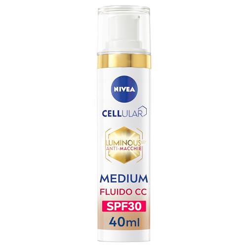Nivea Cellular Luminous630 Fluido Cc Cream Spf 30 3-In-1 Medium 40 Ml, Crema Colorata Viso Con Pigmenti Incapsulati E Tripla Azione Anti-Macchie, Crem
