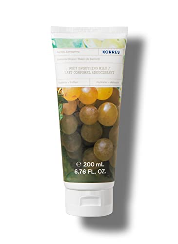 Korres Santorini Grape Latte Levigante Per Il Corpo Con Aloe Vera, Vegano, Dermatologicamente Testato, 200 Ml