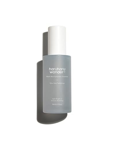 Haruharu Wonder Black Riso Hyaluronic Essence 1.6 Fl Oz (50 Ml) Antiossidante E Idratazione Intensiva, Antietà, Nutrimento Per La Pelle Soda, Panax Gi