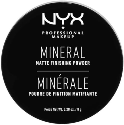 Nyx Professional Makeup Mineral Finishing Powder, Polvere Libera, Finish Matte, Riduce Le Zone Lucide, Tonalità: Light/Medium