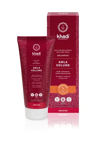 Khadi Amla Volume Shampoo Elisir Ayurvedico, 100% Naturale & Vegano, Senza Siliconi, Volume Intenso, Radici Rinforzate E Nuova Vitalità, Persino Per I