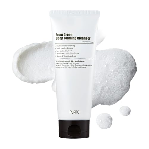 Purito| From Green Deep Foaming Cleanser 150 Ml/ 5,07 Fl.Oz, Ph 5,5, A Base Vegetale, Ingredienti Naturali, Non Testati Su Animali, Vegano