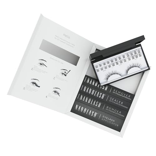 Starter Kit Per Extension Ciglia A Grappolo A Fai Da Te Nanolash - Diy Kit Completo Per Applicare Le Ciglia Finte A Casa, Extension Ciglia Fai Da Te (