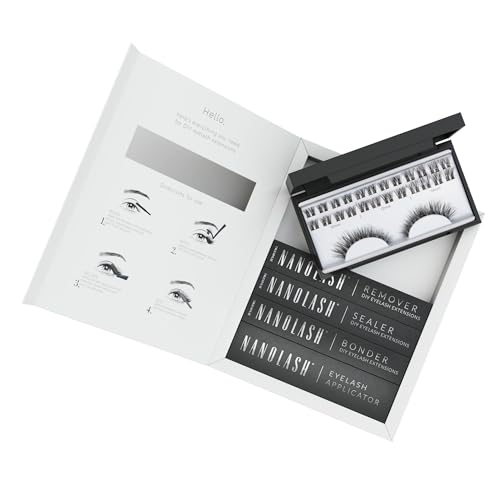Starter Kit Per Extension Ciglia A Grappolo A Fai Da Te Nanolash - Diy Kit Completo Per Applicare Le Ciglia Finte A Casa, Extension Ciglia Fai Da Te (