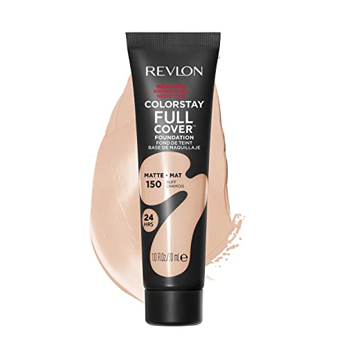 Revlon Colorstay Full Cover Longwear Matte Foundation, Resistente Al Calore E Al Sudore, Trucco Viso Leggero, Buff (150), 30 Ml