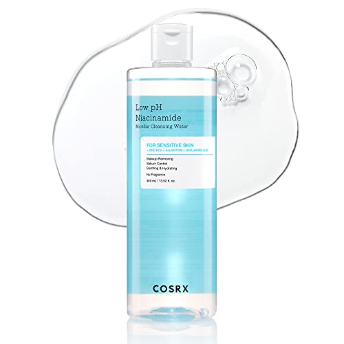 Cosrx Low Ph Niacinamide Micellar Cleansing Water 13.52Fl.Oz/400Ml, Daily Mild Facial Cleansing Wash For Sensitive Skin, Sebum Control, Paraben Free, 