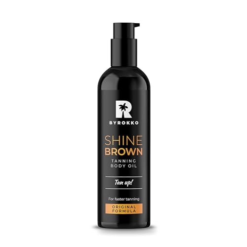 Byrokko Shine Brown Olio Abbronzante Xxl (150 Ml), Acceleratore Di Abbronzatura Per Lettino E Sole, Abbronzatura Naturale Con Ingredienti Naturali. Ol