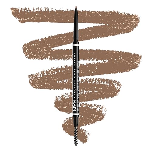 Nyx Professional Makeup Matita Sopracciglia, Micro Brow Pencil, Due Lati Con Matita Automatica E Scovolino, Tonalità: Taupe