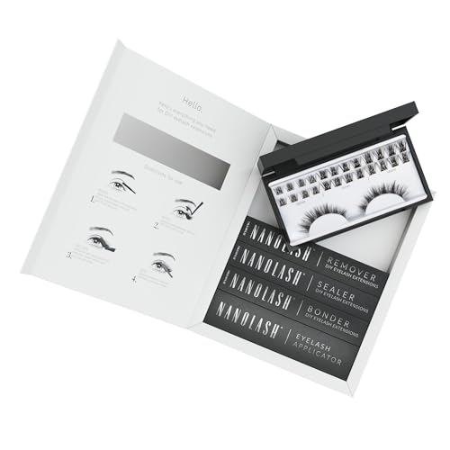 Starter Kit Per Extension Ciglia A Grappolo A Fai Da Te Nanolash - Diy Kit Completo Per Applicare Le Ciglia Finte A Casa, Extension Ciglia Fai Da Te (