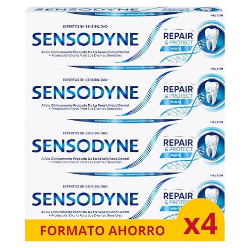 Sensodyne Repair & Protect Dentifrici Sapore Menta, Protezione E Sollievo Contro La Sensibilità Dentale, Pack 4 X 75 Ml