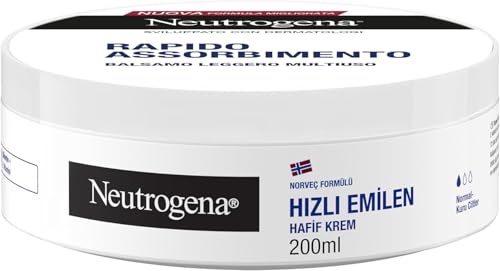 Neutrogena Formula Norvegese Balsamo Leggero Multiuso Rapido Assorbimento, Crema Corpo, Viso E Mani, Crema Mani Riparatrice Con 10% Glicerina, Crema C
