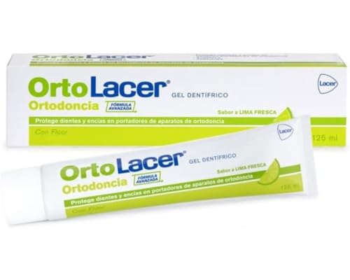 Ortolacer Gel Dentifrico 125 Ml Per Apparecchi Ortodontici, Protegge Lo Smalto Dei Denti, Tripla Protezione, Protezione Contro La Carite, Demineralizz