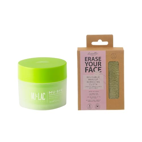 Mulac Cosmetics Mu-Bye! Burro Struccante Express 125 Ml Vegan + Panno Struccante Eco Friendly Verde