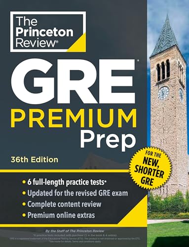 Princeton Review Gre Premium Prep, 36Th Edition: 6 Practice Tests + Review & Techniques + Online Tools