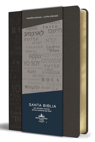 Biblia Rvr 1960 Letra Grande Tamaño Manual, Simil Piel Gris Con Nombres De Dios / Spanish Bible Rvr 1960 Handy Size Large Print Leathersoft Grey, Name