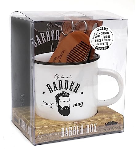 Gentlemen'S Barber Mug: Coffret Avec Des Ciseaux, 1 Peigne, 1 Pince À Épiler, 1 Serviette