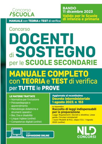 Concorso Docenti Di Sostegno Per Le Scuole Secondarie. Manuale Completo Con Test Di Verifica Per Tutte Le Prove Con Focus Su Metodologia Di ... Pei Ag