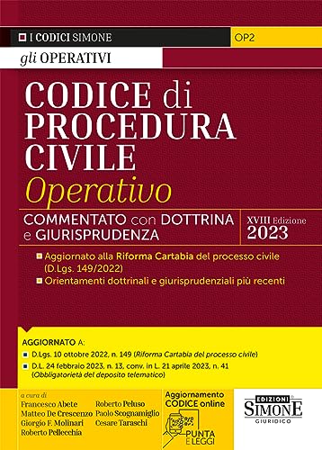 Codice Di Procedura Civile Operativo - Commentato Con Dottrina E Giurispudenza