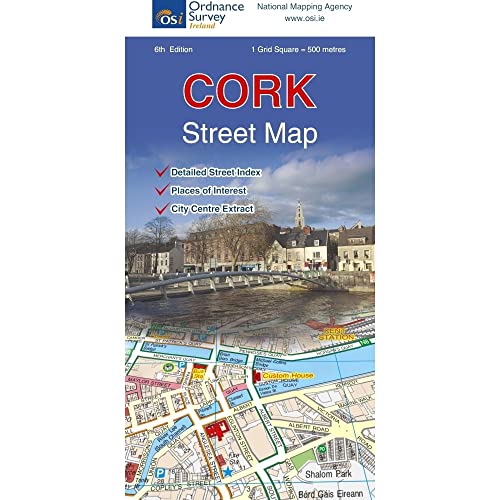 Cork Street Map | Enlarged City Centre Map | Ordnance Survey Ireland | Osi Cork Street Map | Cork | City Centre | Street Map | Maps | Adventure