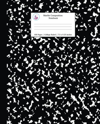 Marble Composition Notebook College Ruled: Black Marble Notebooks, School Supplies, Notebooks For School: 1