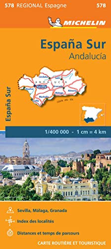 Andalucia 11578 Carte ' Regional ' Michelin Kaart: Wegenkaart Schaal 1 : 400.000