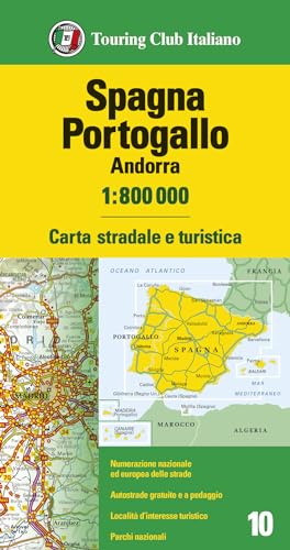 Spagna, Portogallo, Andorra 1:800.000. Carta Stradale E Turistica