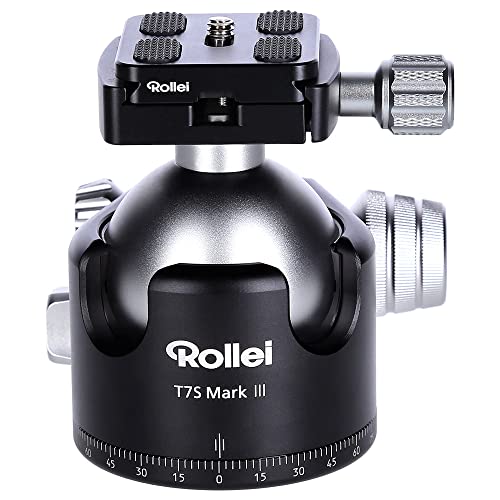 Rollei T7S Markt Ii - Treppiede Professionale A 360 Gradi Con Attrito, Portata 26 Kg, Scala Per Riprese Panoramiche E 2 Livelle A Bolla, Con Piastra A