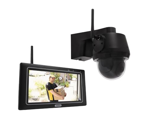 Abus Easylook Basic Set Girevole E Inclinazione: Telecamera Di Sorveglianza Con Riconoscimento Personale + Monitor Compatto (Senza Abo, Senza Wi-Fi/In