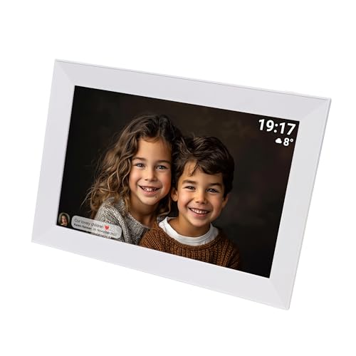 Denver Pff-1012W - Cornice Digitale Wi-Fi - 10 Pollici Hd Ips Touch Screen, Software Frameo Integrato, Facile Collegamento Smartphone, Display Multime