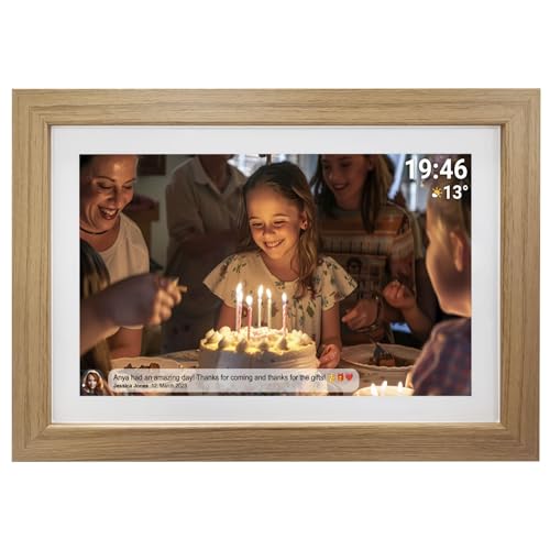 Denver Pff-1543Lw - Cornice Digitale Wi-Fi - 15,6 Pollici Full Hd Ips Touch Screen, Software Frameo Integrato, Condivisione Wireless, Funzione Timer,