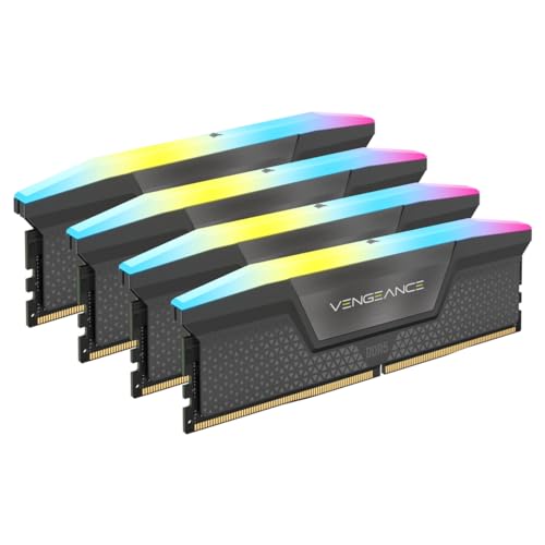 Corsair Vengeance Rgb Ddr5 Ram 64Gb (4X16Gb) 5600Mhz Cl36 Amd Expo Compatibile Icue Memoria Per Computer - Grigio (Cmh64Gx5M4B5600Z36)