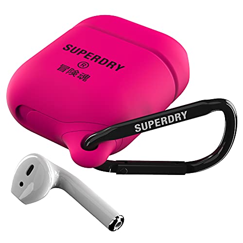 Superdry Cover Per Airpod, Compatibile Con Caricatore Bluetooth Wireless, Cover Per Airpod Impermeabile In Silicone Per Cuffie Wireless, Rosa