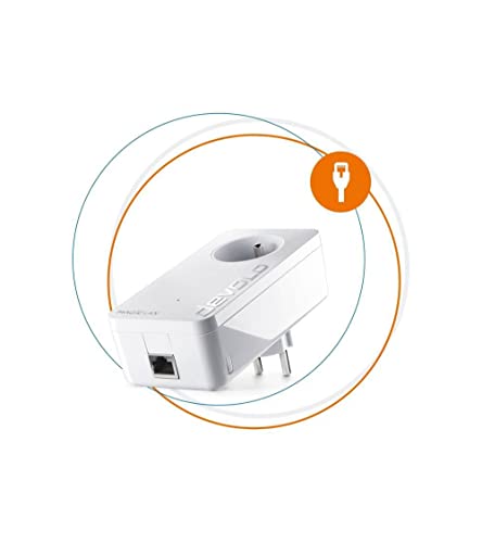 Devolo Magic 2 Lan 1-1-1 Adattatore Cpl Ultra-Puissant Fino A 2400 Mbits/S, Con Presa Di Corrente Integrata, Bianco