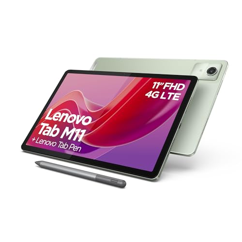 Lenovo Tab M11, Display 11" Fullhd Lcd, Ram 4Gb, 128Gb, 7040Mah, Wifi, Mediatek Helio G88, Android 13, Seafoam Green, Esclusiva Amazon, Penna Inclusa 
