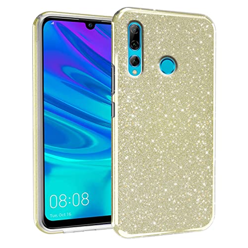 N Newtop 3In1 Cover Compatibile Con Huawei P Smart Plus 2019, Custodia Case Con Glitter Brillantini Paper Interno Bling Tpu + Pc Flessibile Morbida Ca