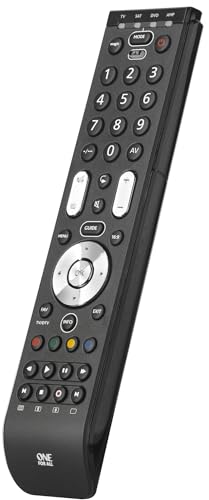 One For All Urc7140 Essence 4 Telecomando Universale, Per Tv, Set Top Box, Player Dvd/Blu-Ray E Dispositivi Audio, Nero