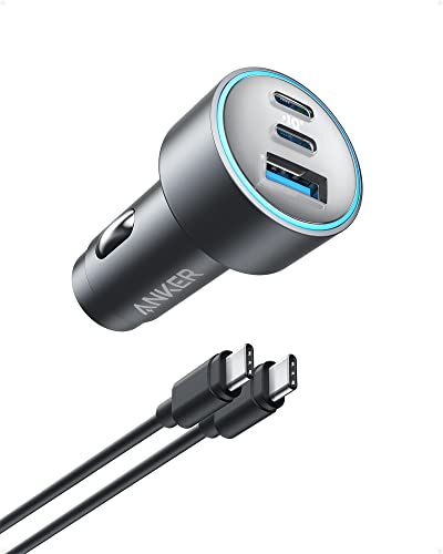 Anker Caricabatterie Da Auto Usb, Caricabatterie Rapido Compatto 3 Porte 67 W, Adattatore Auto 535 Con Piq 3.0 Per Iphone 14, Galaxy S23, Macbook Pro,