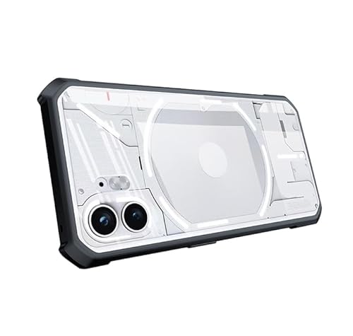 Qinouk Custodia Per Nothing Phone 2, [Protezione Airbag] Retro In Pc Trasparente + Telaio In Tpu Morbido, Custodia Protettiva Antigraffio