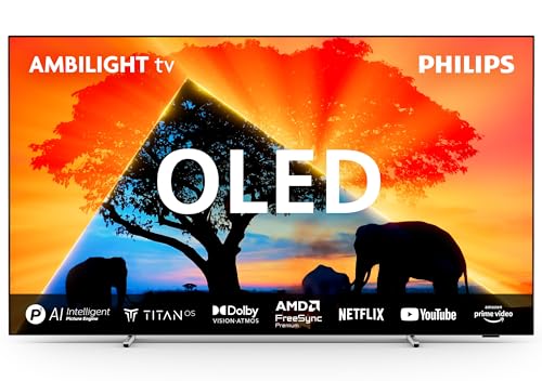 Philips Ambilight 55Oled769 4K Oled Smart Tv - Display 55’’ Con P5 Ai Perfect Picture Ultra Hd, Titan Os Tv, Dolby Vision E Dolby Atmos Sound, Funzion