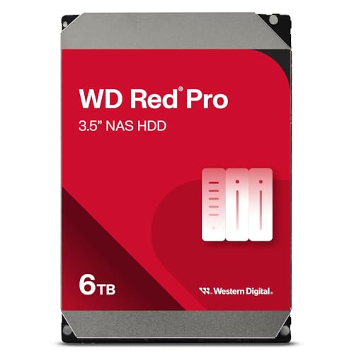 Wd Red Pro 6 Tb Nas 3,5" Disco Rigido Interno - Classe 7.200 Rpm, Sata 6 Gb/S, Cmr, Cache 256 Mb, 5 Anni Di Garanzia