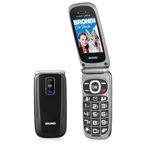 Brondi Telefono Cellulare Amico Leale Per Anziani Dual Sim | Nero