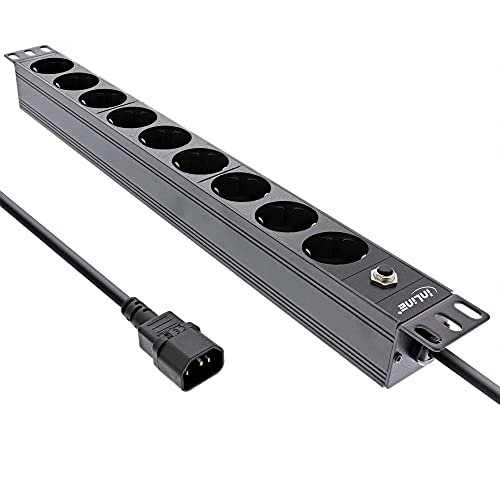 Inline® Ciabatta Elettrica Da 19", 9 Contatti Di Protezione, Spina C14, Protezione Da Sovraccarico