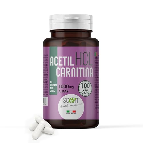 Scen Acetil Carnitina - Alc Hcl - Ph Control, Non Acida, 100 Vegcaps 500 Mg, Adatto Anche Vegan, Prodotto In Italia, (1)