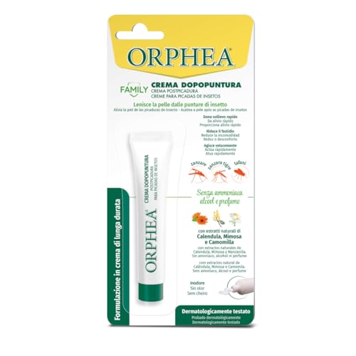 Orphea Crema Dopopuntura, Sollievo Rapido Da Punture Di Insetti, Zanzare, Pappataci, Tafani, Formula Delicata Per Pelli Sensibili, 15Ml