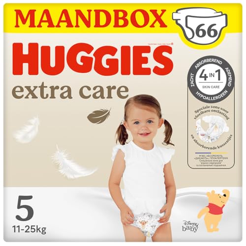 Huggies Extra Care - Pannolino Per Bambini Con Disney, Taglia 5 (12-22 Kg), 2 Confezioni X 33 Pannolini, Totale 66 Pannolini