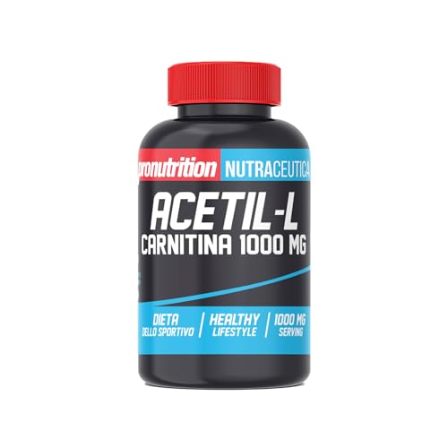 Pro Nutrition - Acetilcarnitina 60 Cps 1000Mg, Integratore Alimentare Per Sportivi, Favorisce Metabolismo Dei Grassi E Produzione Di Energia, Acetil L