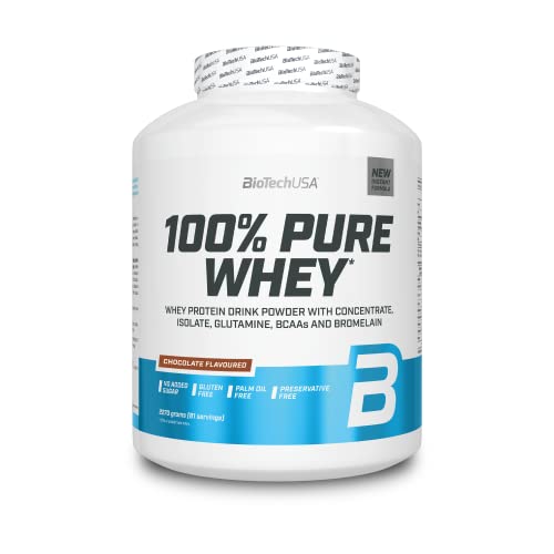Biotechusa 100% Pure Whey | Proteine In Polvere Con Bcaa E Glutammina | Senza Glutine, Senza Olio Di Palma | 21G Di Proteine Per Porzione, 2270 G, Cio