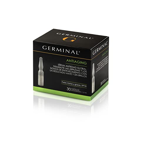 Germinal Antiaging Notte E Giorno - Siero Concentrato In Fiale Per Viso Antirughe E Antietà Con Olio Di Rosa Mosqueta, Vitamina E, E Estratti Di Kigel